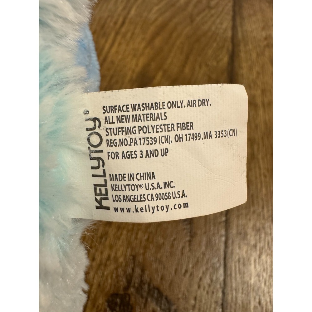 Kellytoy Plush Dinosaur Blue Ribbed Belly 2017 Stuffed Animal 10 Inch Dino Lovey - Picture 9 of 9